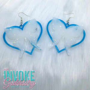 “Blueberry Fraco” Butterfly Heart Earrings
