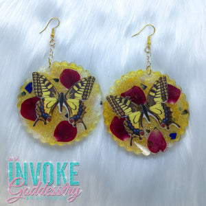 “Butterfly Garden” Scalloped Earrings