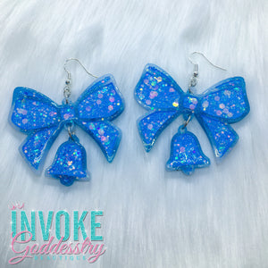 “Skylight Blues” Bow Jingle Earrings