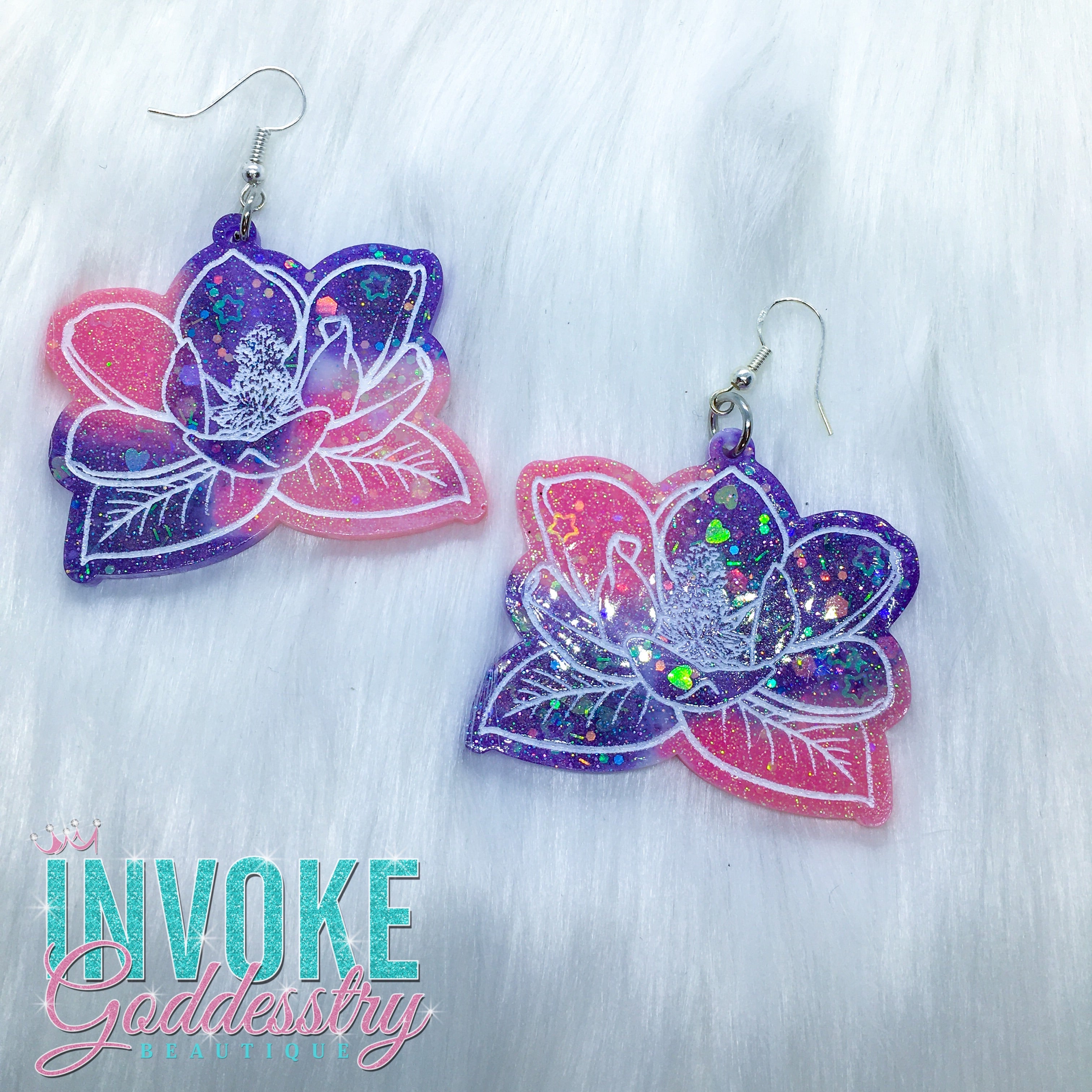 “Cotton Candy Swirl” Magnolia Earrings